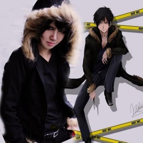 Durarara Izaya Orihara Cosplay Costume Black Coat FANCY Jacket Sweatshirts