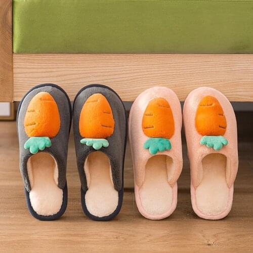 Cartoon lovely household womens slippers autumn and winter Plush thickened bottom indoor anti slip warm wool cotton slippers