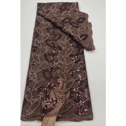 Fashion African Lace Fabric Sequins Embroidered Nigerian Mesh Lace Fabric 2021 High Quality Tulle Lace Material For Party Dress