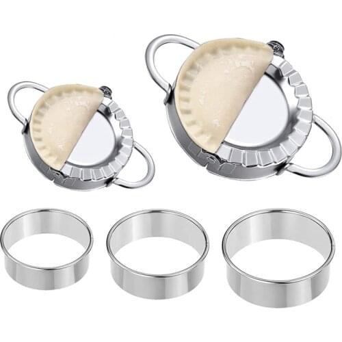 Stainless Steel Dumplings Maker Tool Set Dumpling Press Wraper Dough Cutter Chinese Dumpling Cutter Pie Ravioli Empanadas Press
