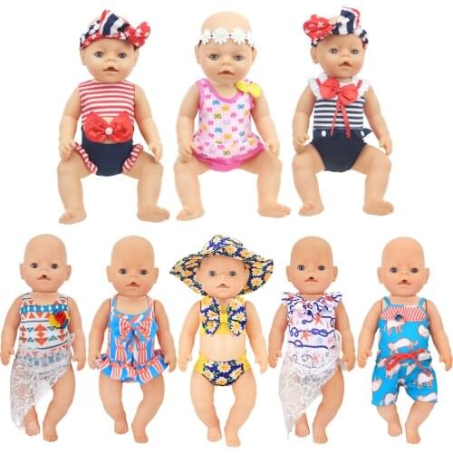 Nenuco Clothing Swimwear fit Newborn Baby 43cm Zapf Doll Bikini, 17-18 inch American Dolls Clothes and Accessories Dress Up Toys