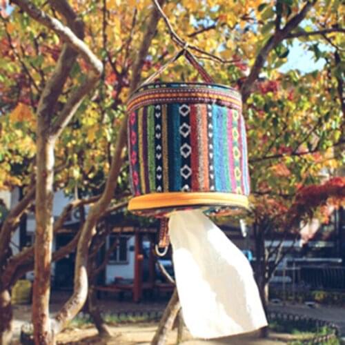 Outdoor camping folding ethnic style pumping paper box storage bag travel debris bag car roll paper tissue box small cloth bag