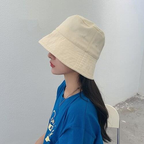 Black Bucket Bucket Hat Womens Net Red Sun Sun Sun Hat Big Brim Bucket Hat Spring and Summer Tide