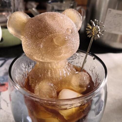 Bear Ice Cubes Mold Cute Silicone Innovative Coffee Milks Teas Ice Tray Mold JW