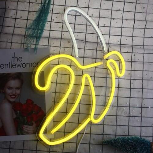 Banana Shape LED Neon Light Sign Room Wall Decor Art Light for Bar Store Beer KTV Club Home Room Party Hanging Lamp