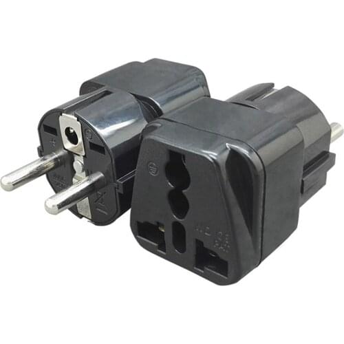 Universal Black copper abs AU US UK to EU france AC Power Plug Germany French Travel Home Converter Adapter