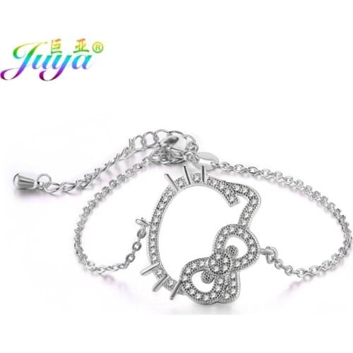 DropShipping Hello Ketty Jewelry Supplies Gold//Rose Gold Cat Charm Bracelets Adjustable Gold Chains Bracelets For Women