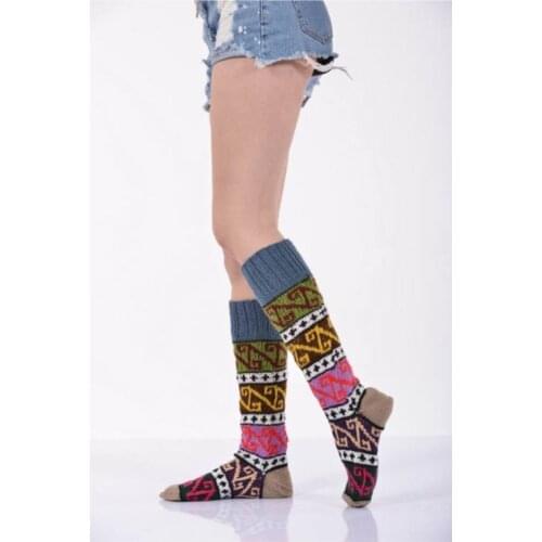 Womens Brown Booties Home Wool Knitted Socks 2021-2022 Winter Fashion Can Be Gifted