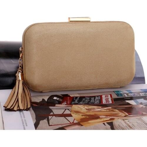 Women New Tassel Velvet Evening Bags Metal Luxury Day Clutch Shoulder Chain Party Wedding Handbags