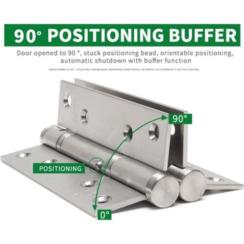 Spring self closing door stainless steel adjustable Articulated joint pivot 90 degree wooden doors hinge door closer