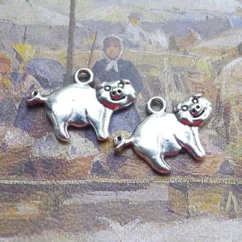 Newest Style 10 Pieces 15*22mm Mixed Alloy Antique Silver Color Pig Charms Vintage Pendant Accessory For DIY Jewelry Making