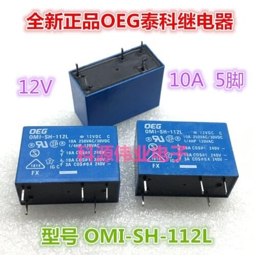 OMI-SH-112L 12VDC 5PIN 10A OMI-SS-112L SMI-S-112L