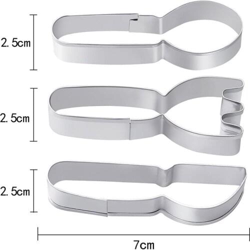 3 Pcs/Set Stainless Steel Tableware shape Cookie Cutters Cake Fondant Decorating Tool DIY Mould Cookies Biscuits cake Molds