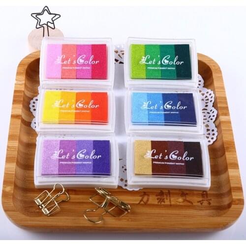 6 Colors DIY Scrapbooking Vintage Crafts Ink pad Colorful Inkpad Stamps Sealing Decoration Stamp 7.5*5.3cm
