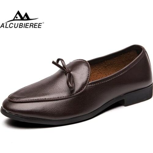 ALCUBIEREE Fashion Man Tassel Loafers Mens Casual Dress Shoes Stylish Oxford Formal Slip-on Official Shoes Zapato Vestir Hombre