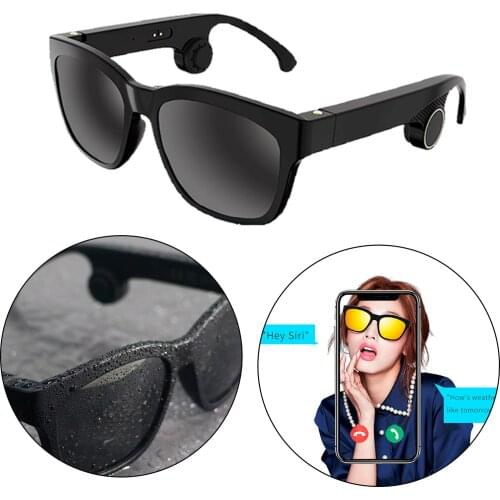 Wireless Bone Conduction Glasses Audio Glasses Open-Ear Earphones Call Music Compatible with IOS Android