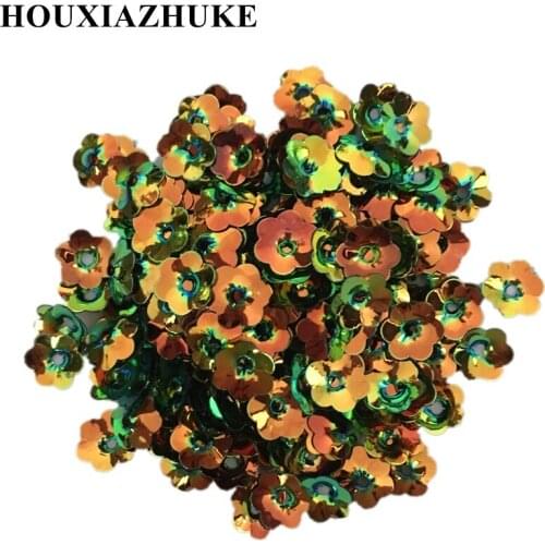 10 mm shining colors loose 6 petals cup flowers sequin with hole 600 pcs per lot for bridal dress decorations