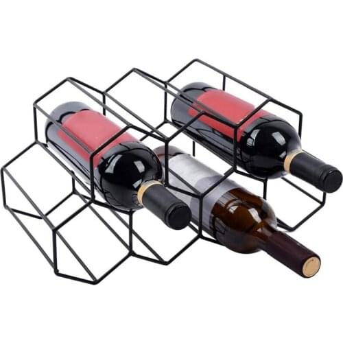 Black Honeycomb Countertop Type 7-Hole Space-Saving Red and White Wine Rack Home Living Room Wine Rack Decoration