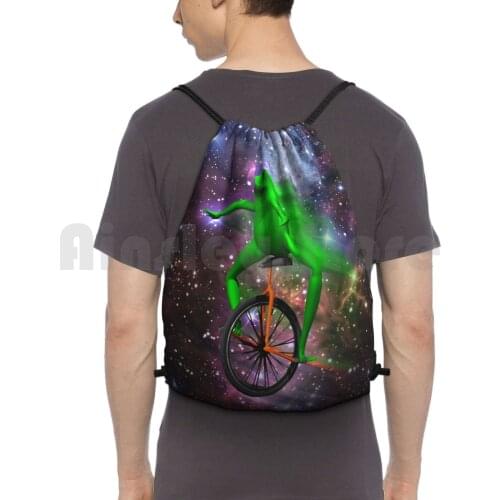 Dat Boi Meme Shirt Backpack Drawstring Bags Gym Bag Waterproof Dat Boi Dat Boi Meme Frog Astronaut Space Funny Moon
