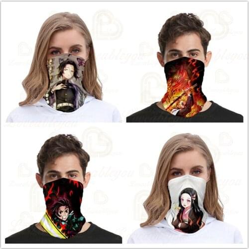 Demon Slayer 3d Magic Scarf Outdoor Sports Bicycle Riding Headband Bike Cycling Balaclava Neck Tube Warmer Bandanas Face