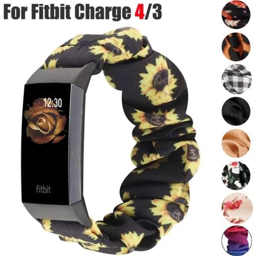 Scrunchie Elastic strap For Fitbit Charge 4 3 Band Women Replacement watch Bands Soft Elastic Sport Strap Bracelet Accessories