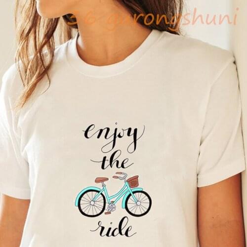 Bike T Shirt women Woman Bicycle Print Summer Sweatshirts Graphic Shirts Pure Hipster Casual vintage stranger things t shirt