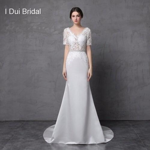 I DUI Bridal Satin Wedding Dresses