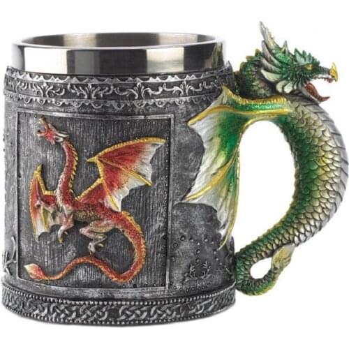Game pterosaur Stainless Steel Resin 3D Beer Mug Goblet Tankard Coffee Cup Wine Glass Mugs 350ml BEST GOT Gift