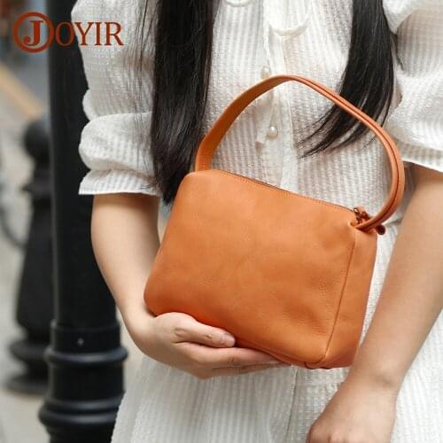 JOYIR Genuine Leather Shoulder Bag Small Handbag Hobos Bag for Women Female Baguette Bag Casual Handbags and Purses Tote New