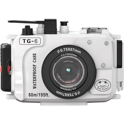 Sea frogs Camera Waterproof Housing Diving Case Protective Shell Underwater 60m/195ft Replacement for Olympus TG-6 Camera