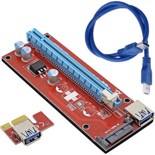 USB3.0 Converter PCI-E Express 1x to 16x Riser Card 60CM SATA 15Pin Power Supply USB 3.0 Extender Cable For Bitcoin Mining
