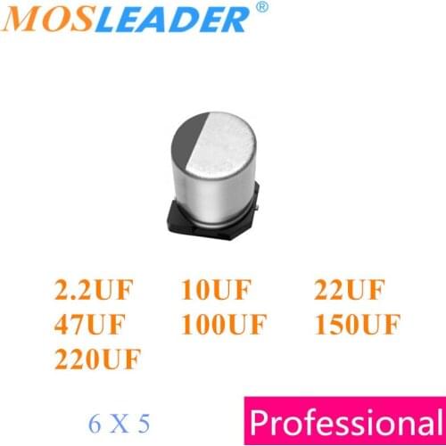 Mosleader 1000PCS 6X5 2.2UF 35V 10UF 50V 63V 22UF 25V 35V 50V 47UF 25V 35V 100UF 6.3V 10V 16V 150UF 6.3V 10V 220UF 6.3V 10V 6*5