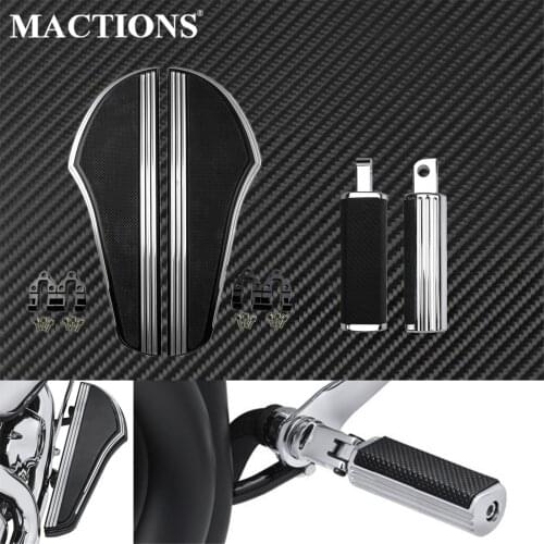 Motorcycle Driver Front Floorboard & Rear Passenger Foot Peg Footrest Pedal Set For Harley Touring FL Softail Breakout Road King