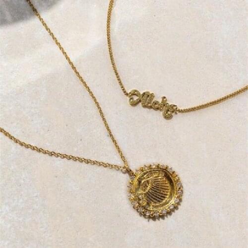 Ocean Jewelry Set with Stainless Steel Aloha Vibes Crystal Cowry Shell Kala Chain Necklace as Woman Best Gift