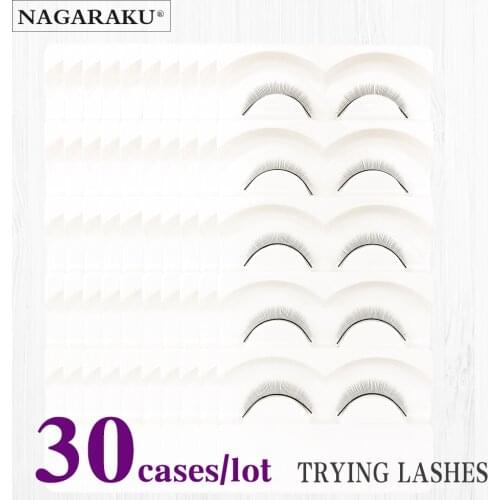 NAGARAKU 30trays/Set False Eyelashes Handmade Training Lashes For Beginners Eyelash Extensions Beauty Salon Student Practice