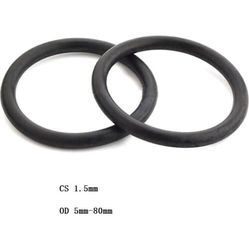 Nitrile O-Ring NBR Rubber Seal Washer Black O Ring OD 5mm - 80mm CS 1.5mm