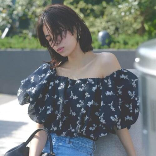 2021 summer new product jacquard bubble blouse + jacquard skirt fairy goddess suit