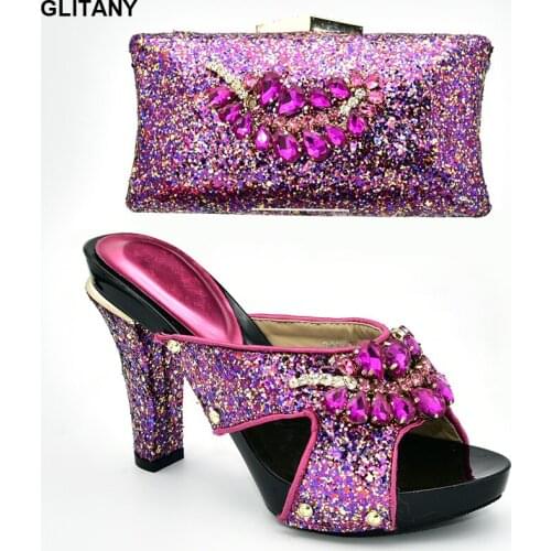 New Arrival Italian Shoe and Bag Set for Party In Women Shoes and Bag Set African Sets 2020 Nigerian Party Pumps Slip on Shoes