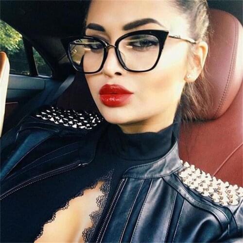 Clear Cat Eye Clear Sunglasses Women Transparent Glasses Optical Frame Vintage Eyewear Mirror Sun Glasses Female Shades UV400