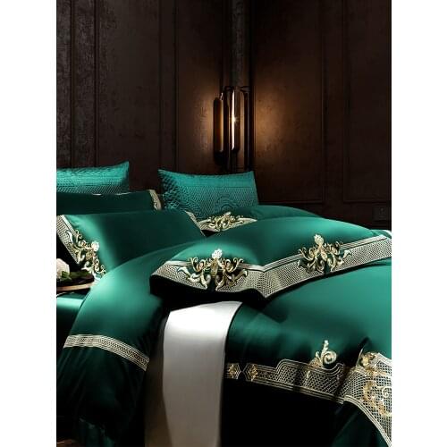 Luxurious Egyptian Cotton Bedding Set Embroidered Bed Linen Euro Duvet Cover Set King Queen Size Bedspread Bed Sheet Set