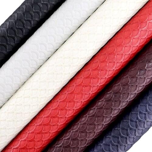 30 x134cm Mermaid Scales Faux Synthetic PU Leather Fabric Roll For Bows decration Sewing DIY BH305