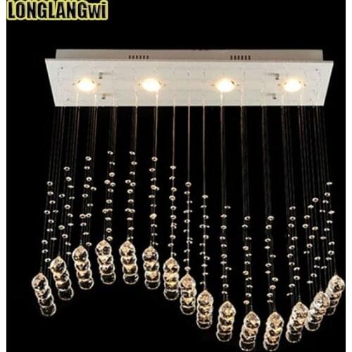 Most Popular Contemporary Crystal Dining Lamp curtain wave K9 LED Modern crystal chandeliers light