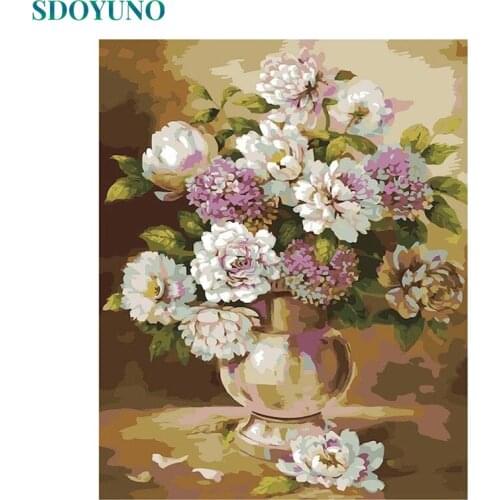 SDOYUNO 60x75cm Oil Painting By Numbers Fish DIY Paint By Numbers On Canvas Animals Frameless Handpaint Digital Painting Wall Ar