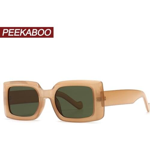 Peekaboo black square sunglasses women retro brown uv400 female rectangle glasses for ladies cheap 2021 spring summer
