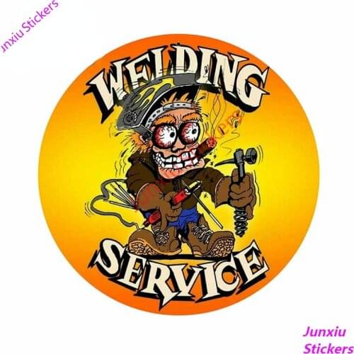 Crazy Welder Welding Service Scratch-Proof Anime Car Stickers for Windshield Refrigerator Trunk Creative Sticker Decal PVC13cm