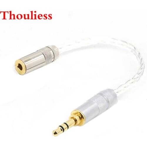 Thouliess HIFI Gold Plated 4.4mm Balanced Female to 3.5mm Stereo Male Plug 7N-OCC Silver Plated Amplifier Adapter Cable DIY