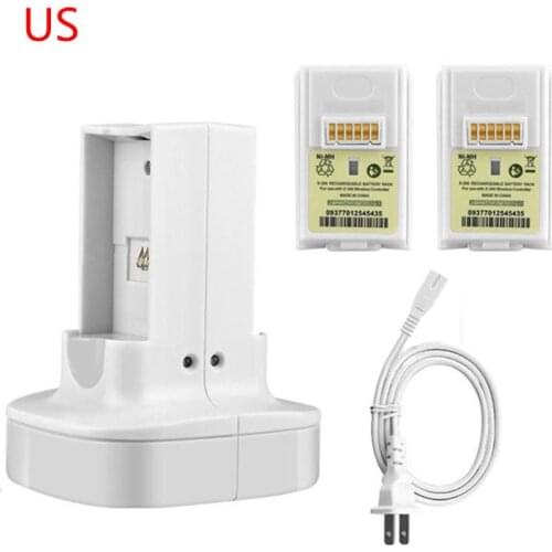 Dual Charger Charging Dock Station Rechargeable Battery for X-box 360 Gamepad