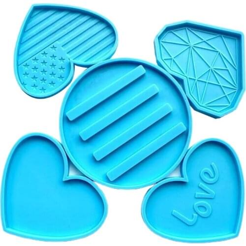 1Set Coffee Tea Cup Stand Holder Epoxy Resin Mold Mug Mat Coaster Silicone Mould Table Mug Mat Coaster Silicone Mould