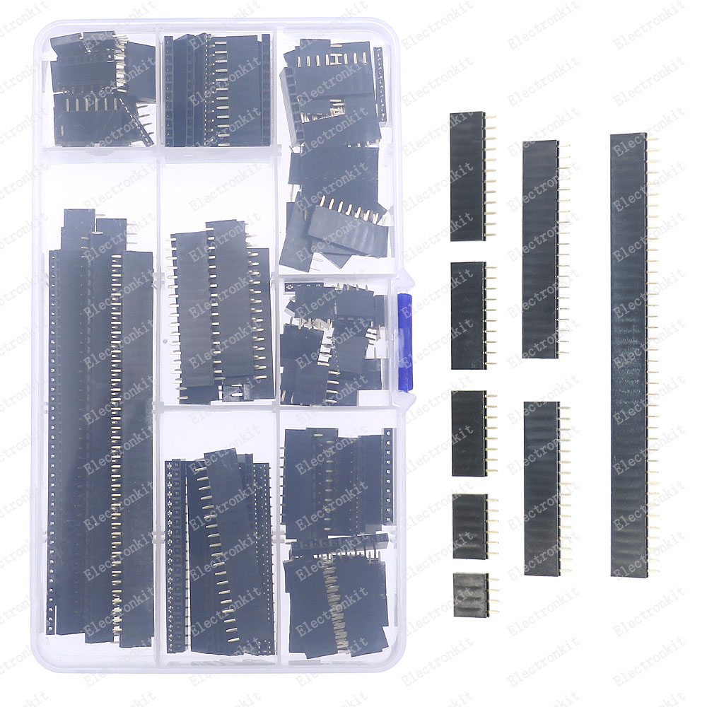 120pcs 4Pin-40Pin 2.54mm Pitch Straight Single Row PCB Board Female Pin Header Socket