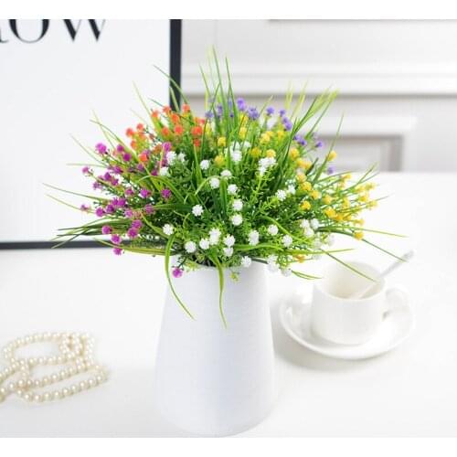 3 Bouquet/lot Artificial Plant Gypsophila Star Grass Fake Little Flowers Heads for DIY Wedding Decoration Home Decor Accessories
